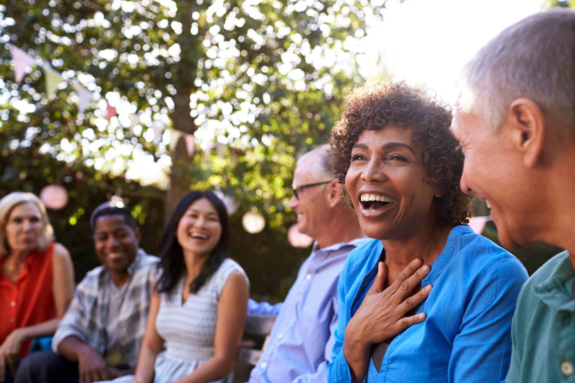 Diverse community of people smiling together